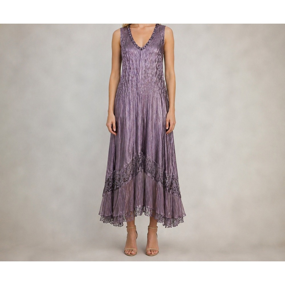 Komarov Dress Fit Flare Fairygoth Whimsy Jeweled Purple HOCO Romantic Size Large